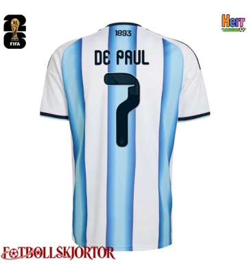 Argentina Rodrigo De Paul #7 Hemmatröja VM 2026 Kortärmad